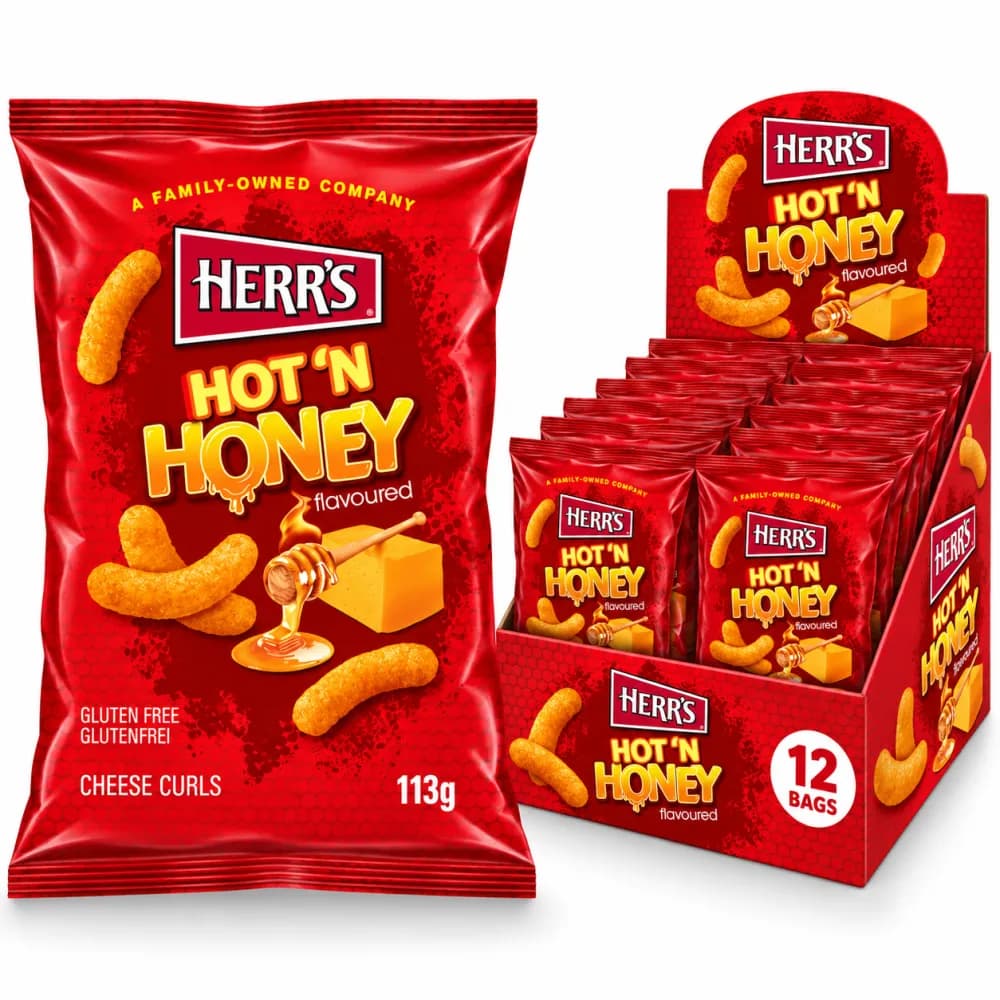 Herr's Hot N Honey Cheese Curls 113g